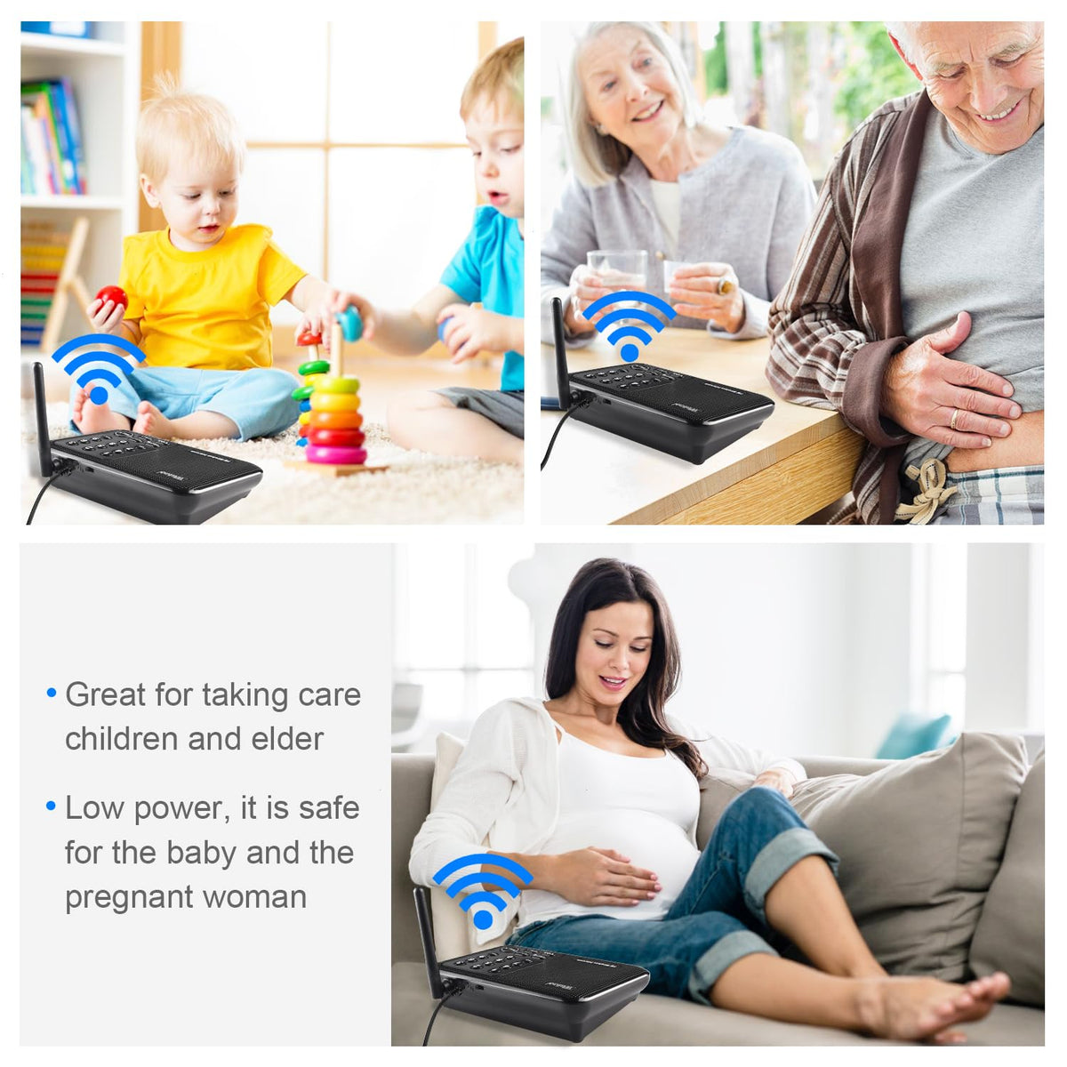 Wuloo Intercoms Wireless for Home 5280 Feet Range 10 Channel 3 Code, Wireless Intercom System for Home House Business Office, Room to Room Intercom