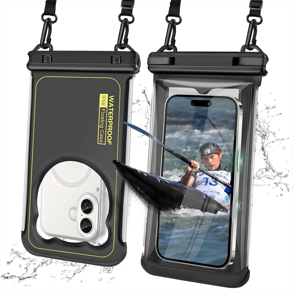 2 Pack Waterproof Phone Pouch, IP68 Waterproof Phone Cases Floating Up to 8.5" Phone, Underwater Waterproof Bags with Inner Pocket, Beach Vacation Essentials Water Park Essentials
