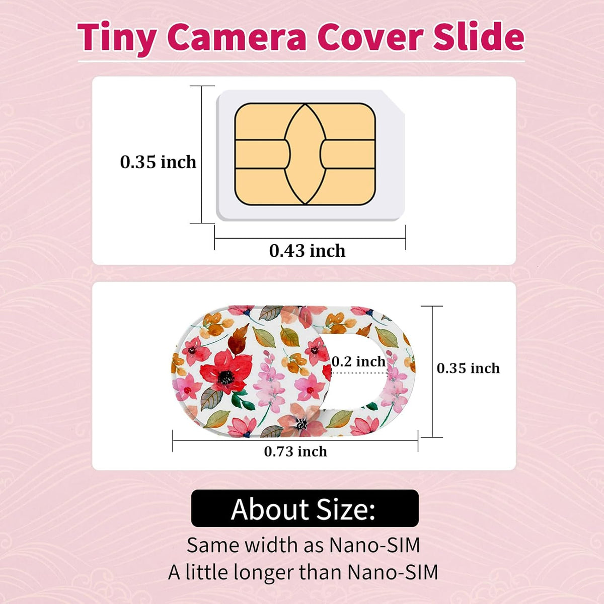 Laptop Camera Cover Slide Cute, Ultra Thin Webcam Cover for iPhone iPad MacBook Pro Computer iMac Cell Phone PC Accessories, Camera Blocker Slider, Great for Privacy - Flowers (3*Flowes)