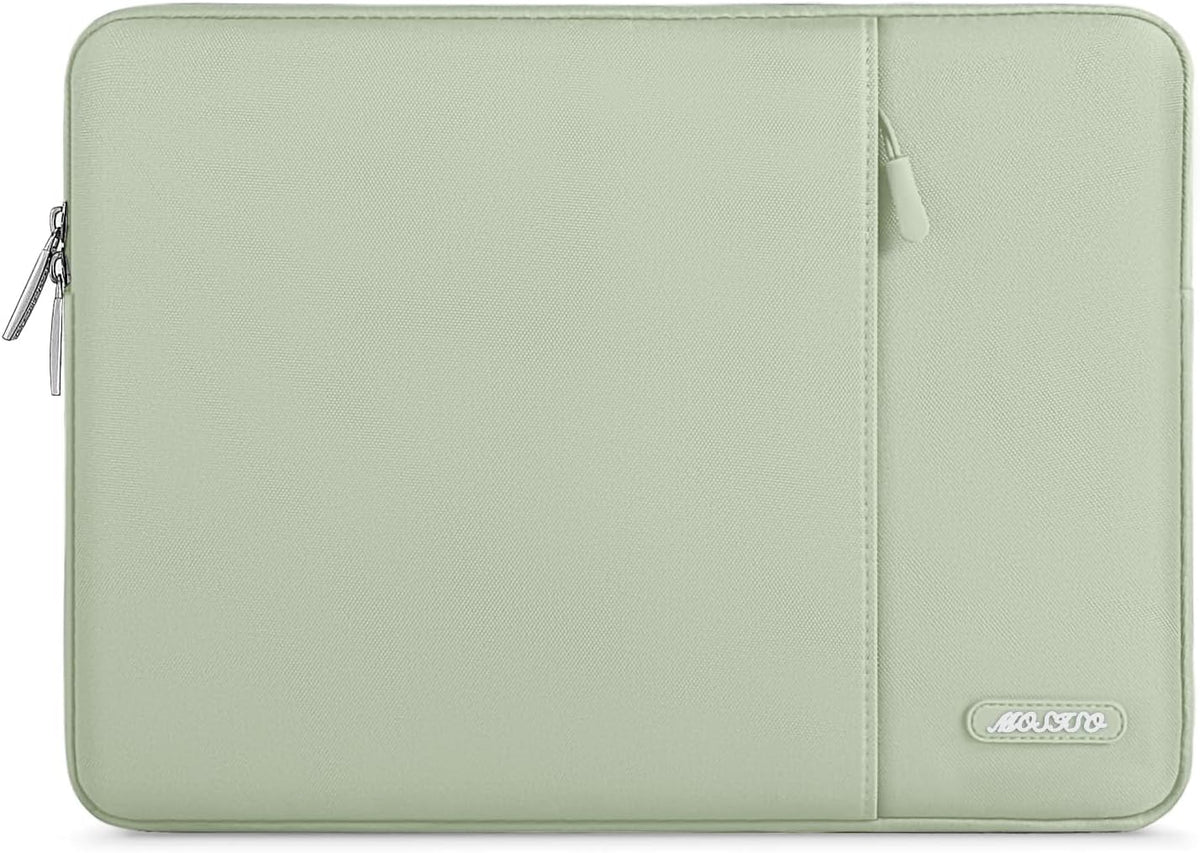 MOSISO Laptop Case 14 inch, 14 inch Laptop Sleeve Compatible with HP Lenovo Dell ASUS Acer, HP Stream, Dell Latitude, Lenovo IdeaPad, Polyester Vertical Computer Sleeve Bag with Pocket, Sage Green