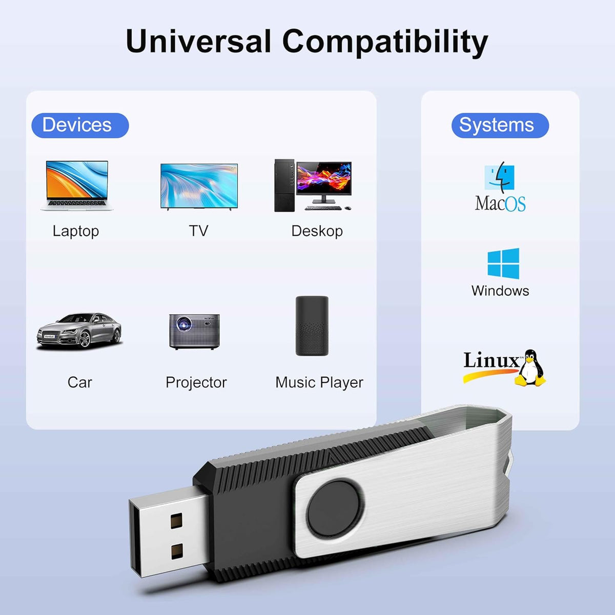 TOPESEL 20PCS 2GB Bulk USB 2.0 Flash Drive Swivel Memory Stick Thumb Drives Pen Drive (2G, 20 Pack, Black)