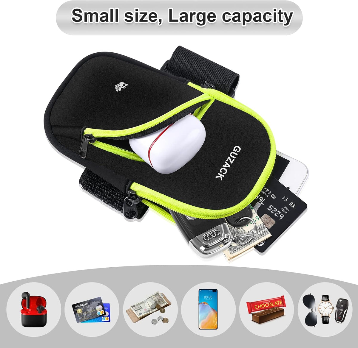 Phone Holder for Running Armband for iPhone 14 15 Pro Max 13 12 11 X XS XR 8 7 6 Plus SE Samsung Up to 6.9'' Cell Phone Arm Bands Bag with Key Card Pocket for Walking Exercise Workout Fitness