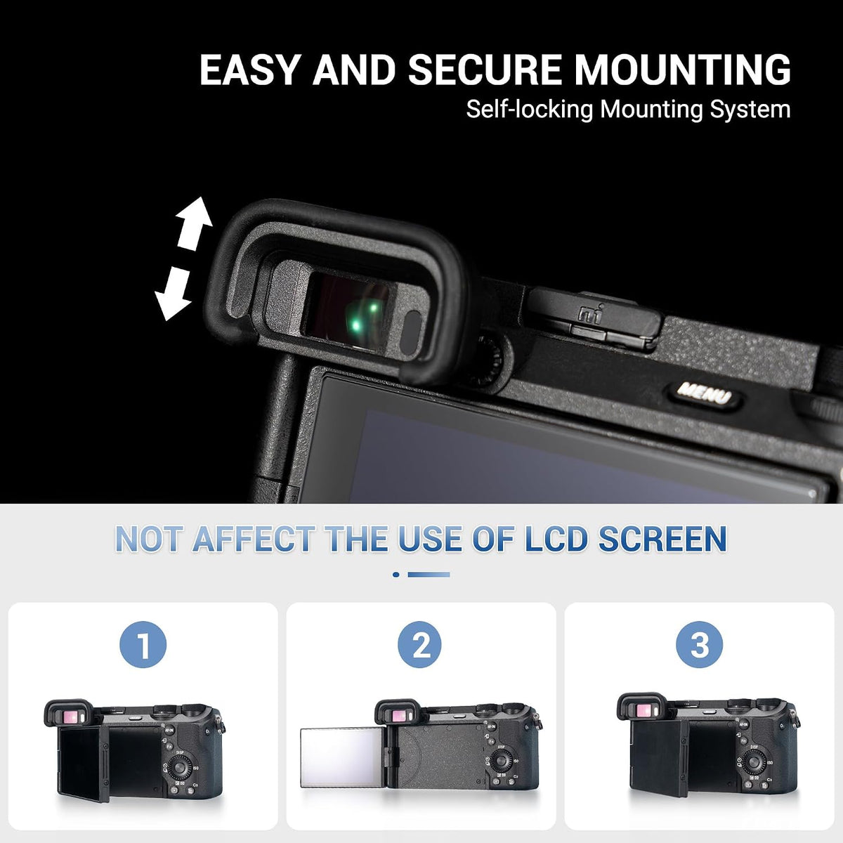 A6700 2 Pack A6700 FDA-EP20 Material,360-Degree Eyepiece Eyecup Eye Cup, JJC Eyecup Viewfinder for Sony Camera