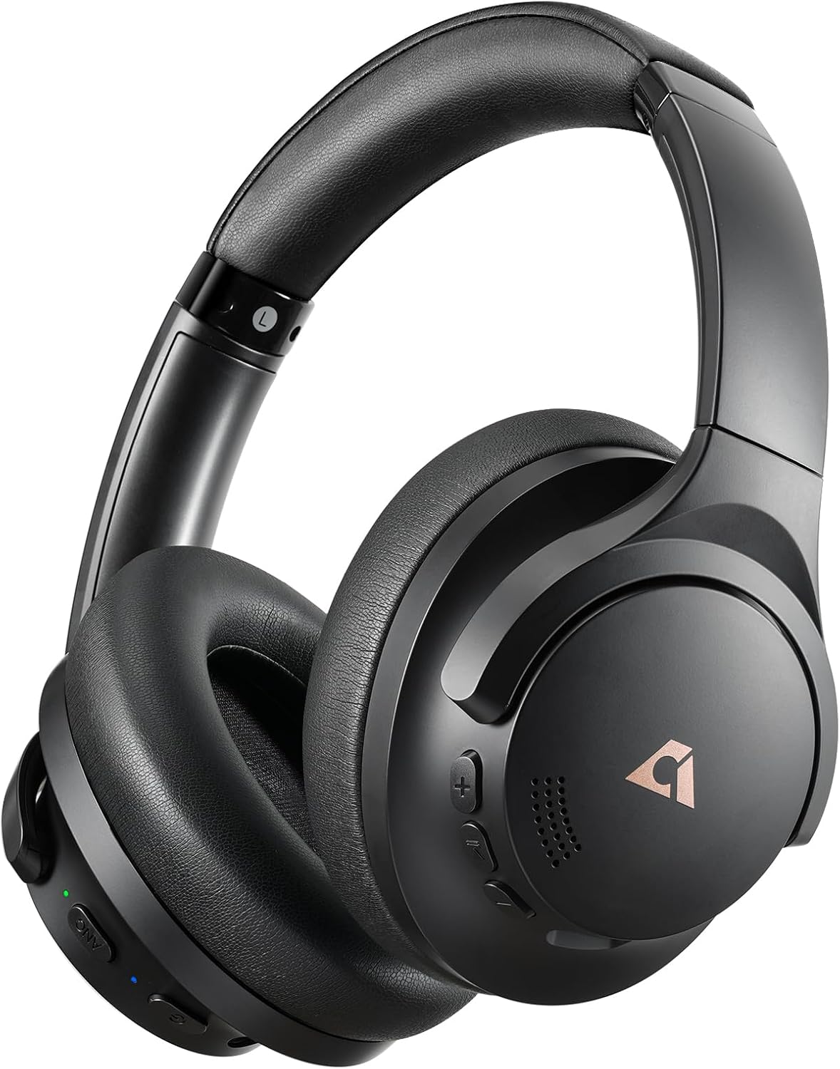 1Mii Y8 Active Noise Cancelling Headphones, Wireless Headphones Over Ear Bluetooth 5.3, LDAC Hi-Res Audio,75H Playtime with Transparent Mode for Work/Travel/Home/Office-Black