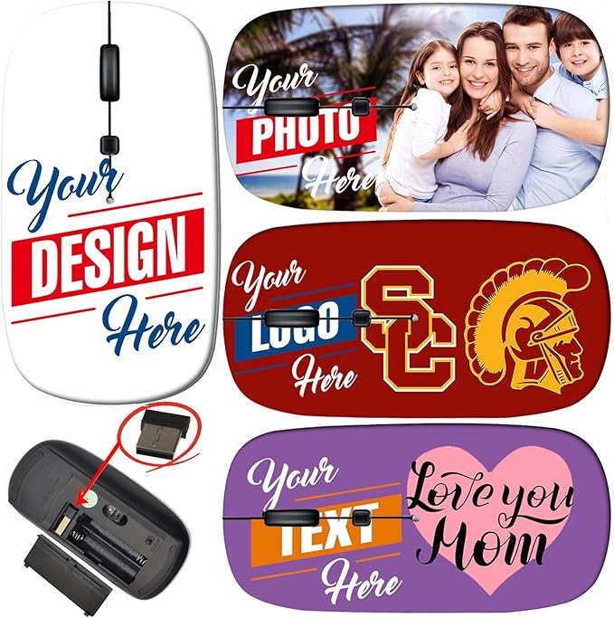 maizi Cordless Mouse for Mac Laptop PC Chromebook Cordless Mice Image ID: 30120979 a Beach is Beautiful 2.4G Portable with USB Receiver Printed in USA