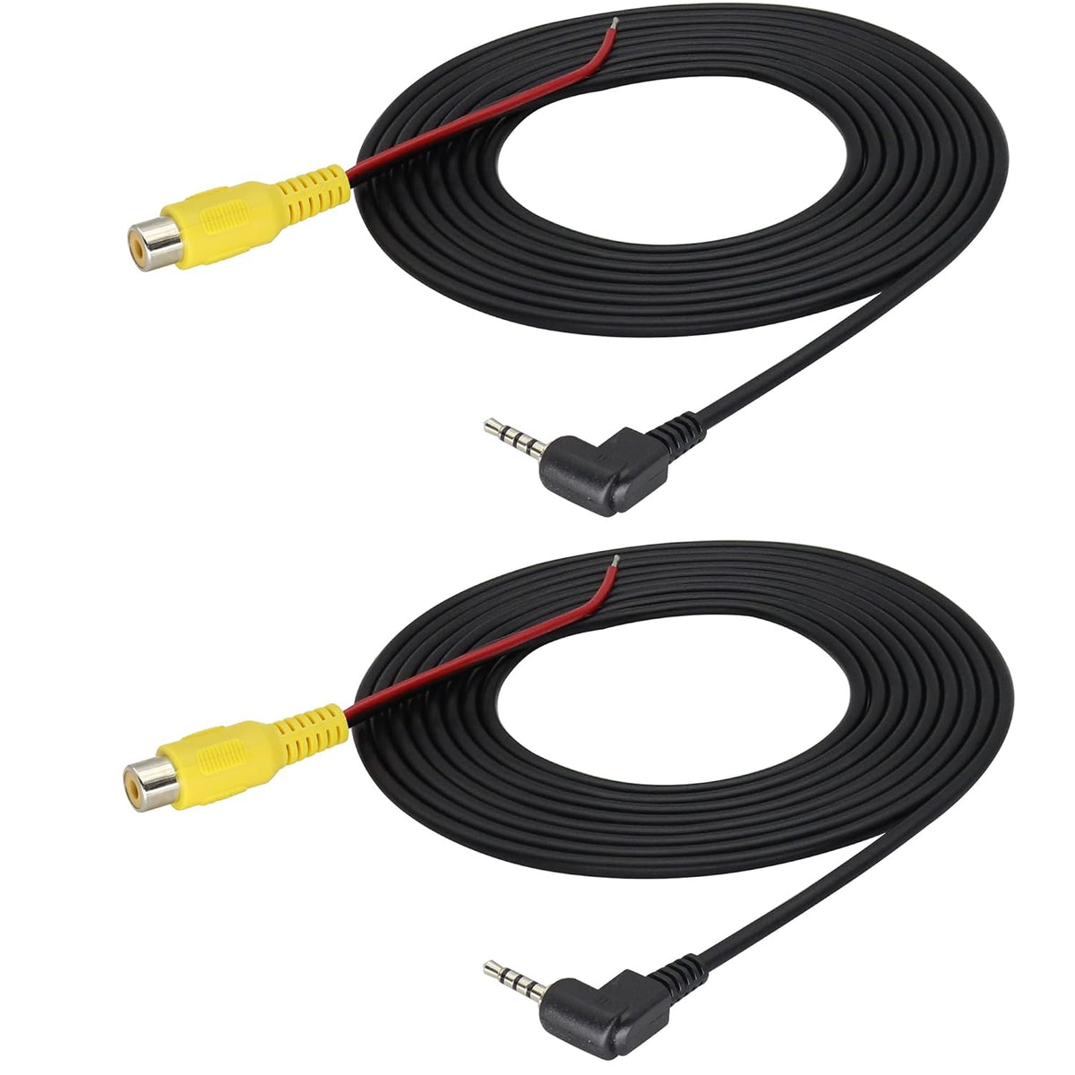HCFeng 2.5mm 2.5mm Male[4 Camera[2.4M/7.8ft][2pack] to RCA Cable AV-in Pole] to RCA Female Cable with Trigger for GPS