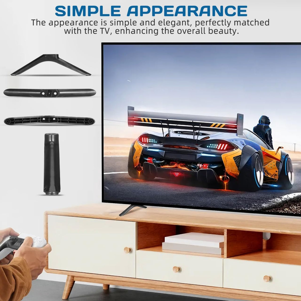 Abaodam 32 Inch Universal Tv Stand Legs Replacement Feet with Screws for Smart Tvs Tabletop Base Pedestal Stand Mount