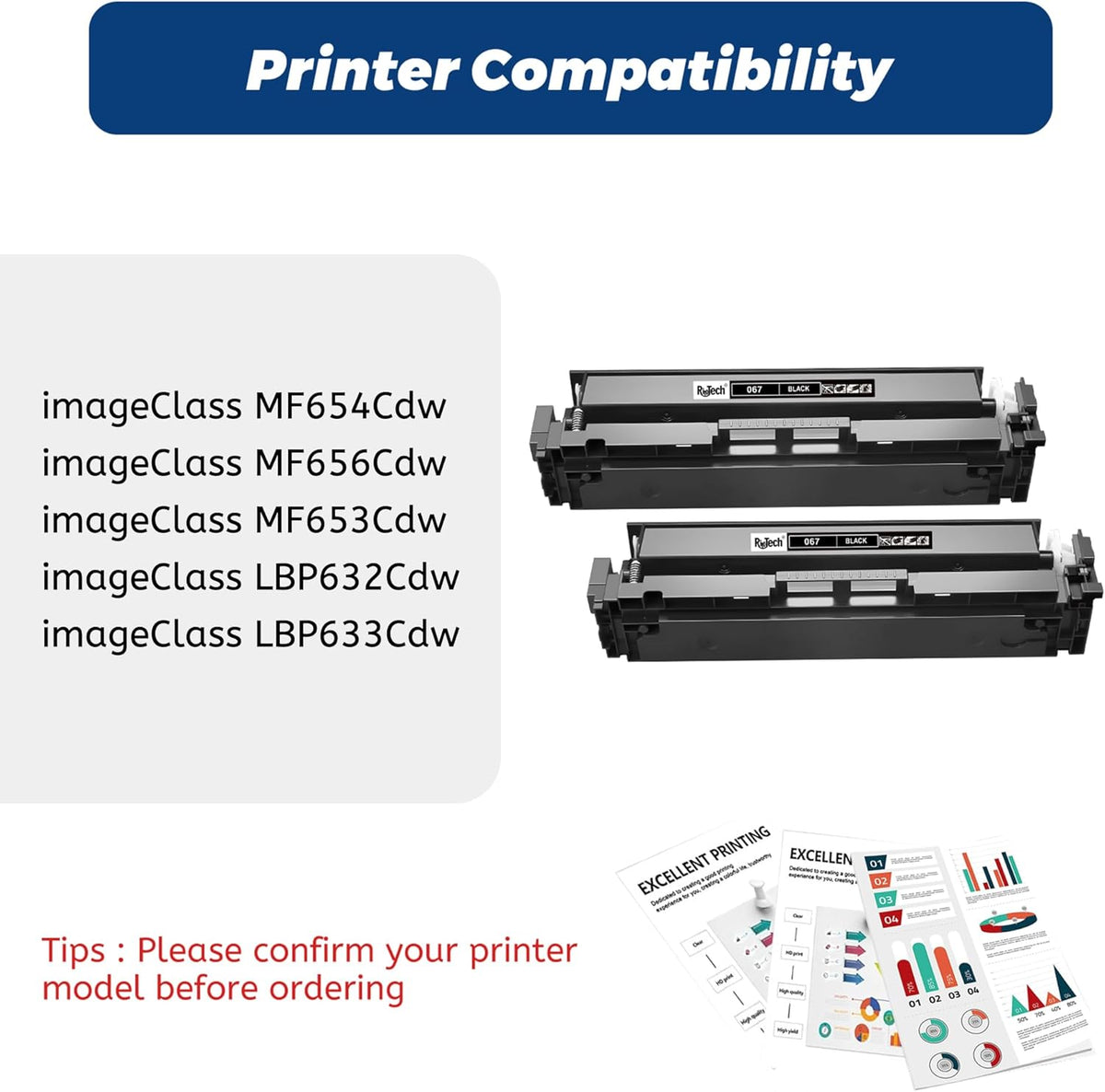 067 Black Toner Cartridge,Replacement for Canon 067 067H CRG-067 for imageCLASS MF653Cdw MF654Cdw MF656Cdw LBP633Cdw LBP632Cdw MF652Cw MF652Cdw Printer,with Chip