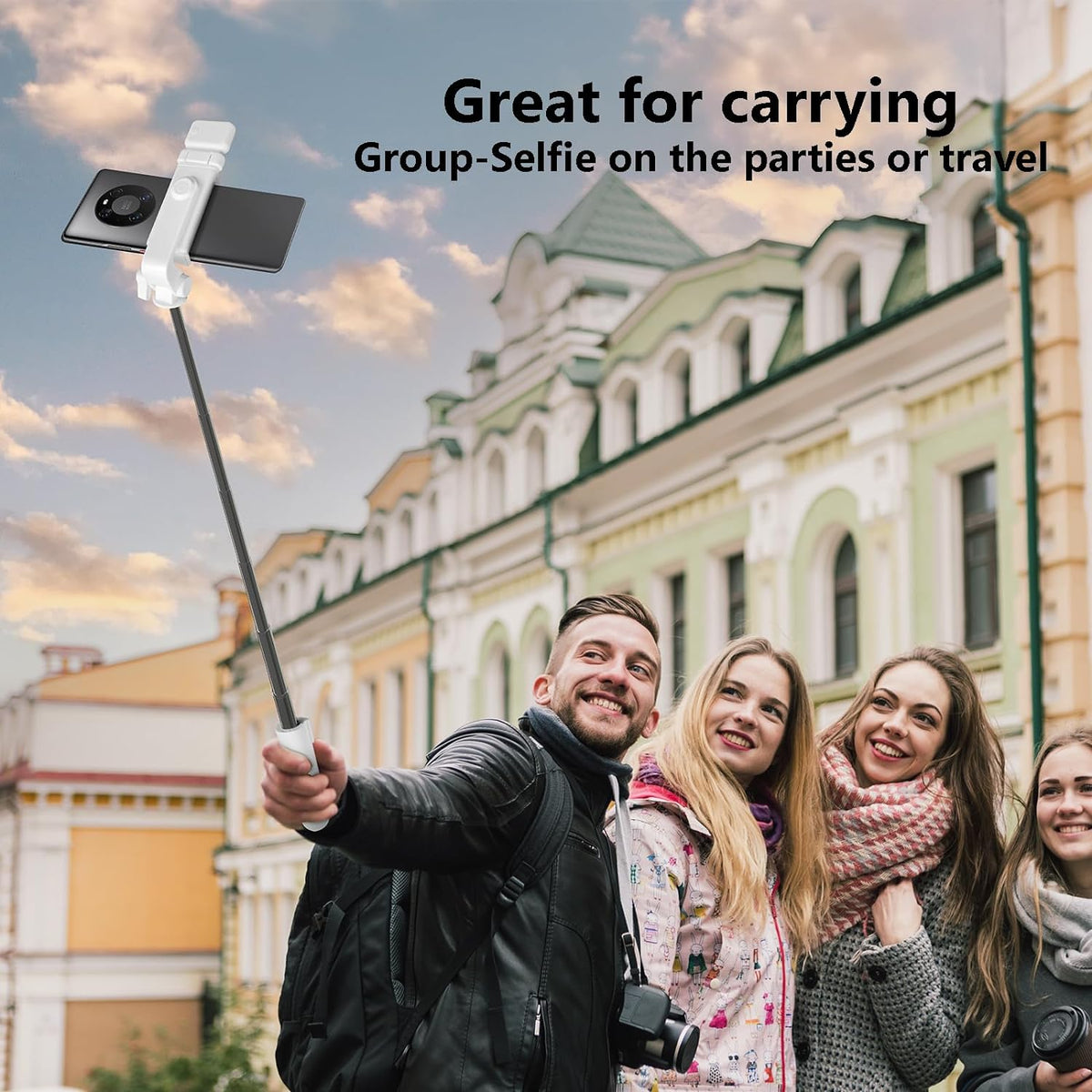 Selfie Stick Tripod, 40 in Retractable Tripod for iPhone with Wireless Remote Control & Light, Portable Phone tripods for Photograph, Live Streaming, Video Recording, Compatible with All Cellphones