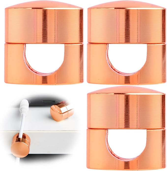 SmallCat 3 Sets Charger Holders for Cords, Rose Gold Cord Holders