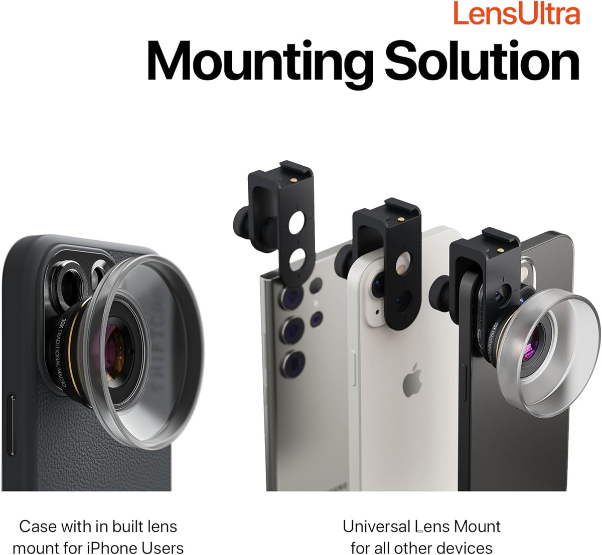 ShiftCam LensUltra 10x Traditional Macro Phone Camera Lens – 10x Magnification, 10–15mm Focus Distance – 25x Detail Capture, Macro Lens for iPhone & Android, Stunning Depth of Field – Lens Only