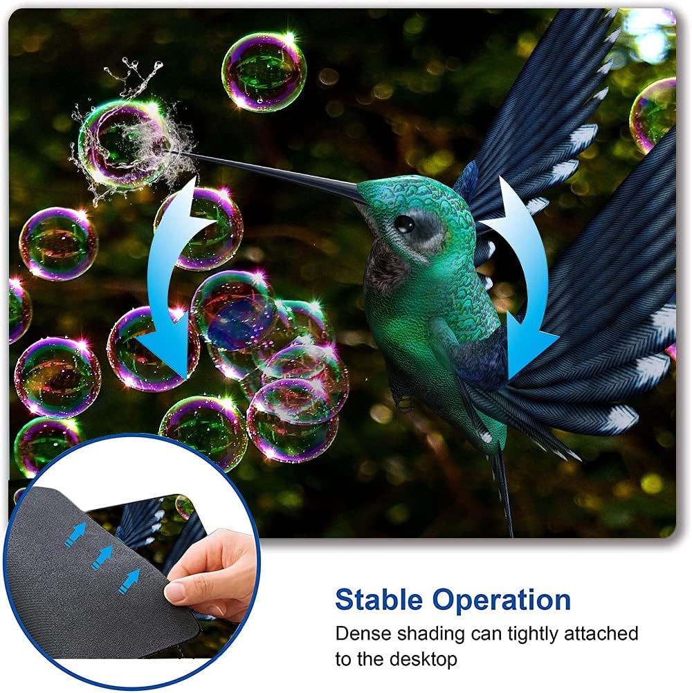 Hokafenle Hummingbird Mouse Mat - Square Waterproof Non-Slip Rubber Base Mouse Pad for Office & Home Laptop