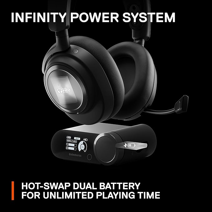 SteelSeries Arctis Nova Pro Wireless Xbox Multi-System Gaming Headset - Premium Hi-Fi Drivers - Active Noise Cancellation Infinity Power System - Stealth Mic - Xbox PC PS5 PS4 Switch Mobile