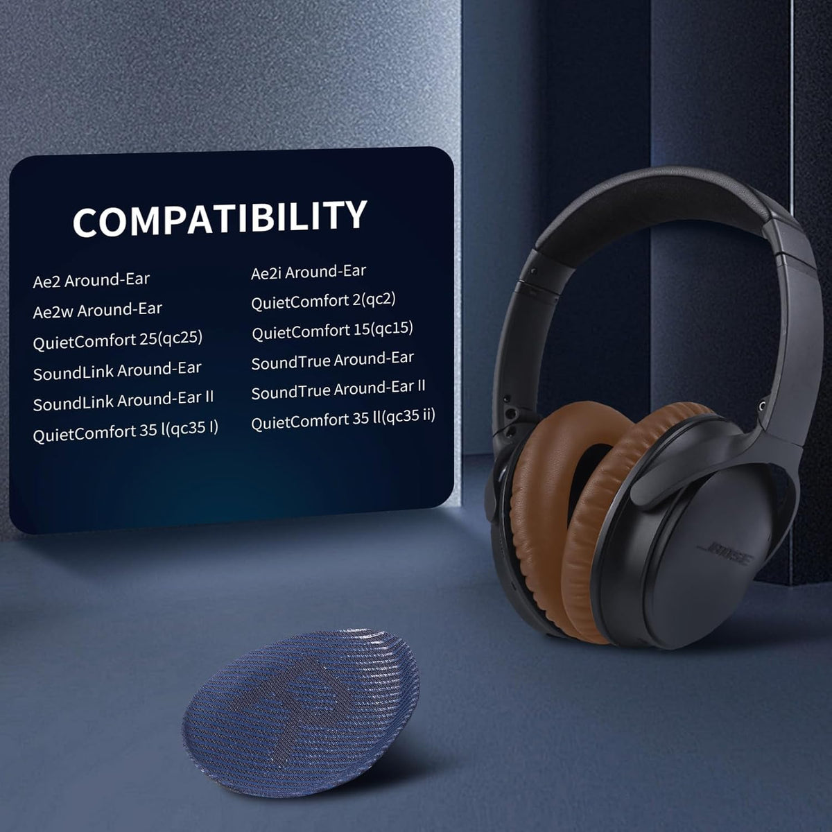 Ear Pads for Bose QC35: Durable Comfortable Noise Cancellation Replacement Cushion Earpads for Bose Quitecomfort 35 QC35 QC35 ii Headphones with Good Audio Quality