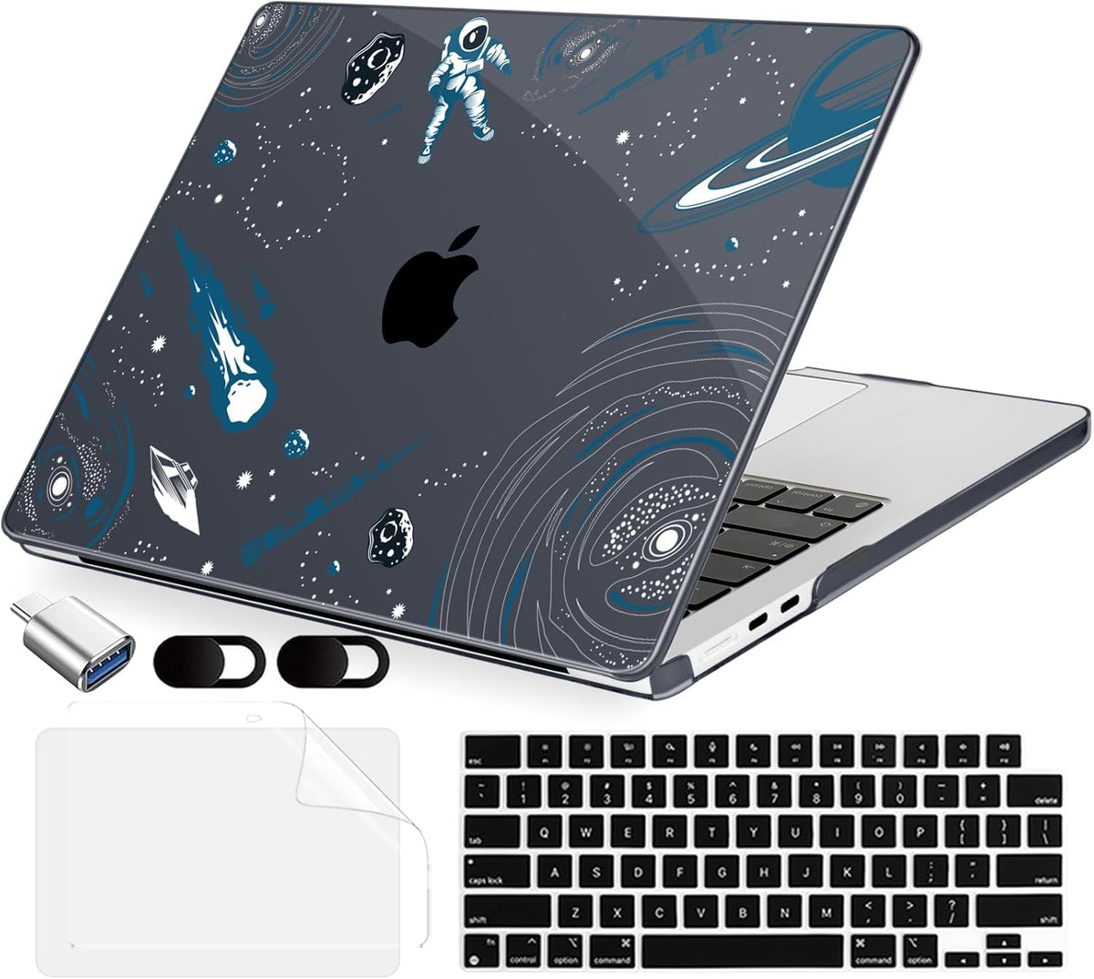 Compatible with MacBook Air 15 inch Case, M4 A3241/M3 A3114/M2 A2941 (Released 2025 to 2023), Hard Shell, Keyboard Cover, Screen Protector, Webcam Cover & Type-C Adapter, Aerospace