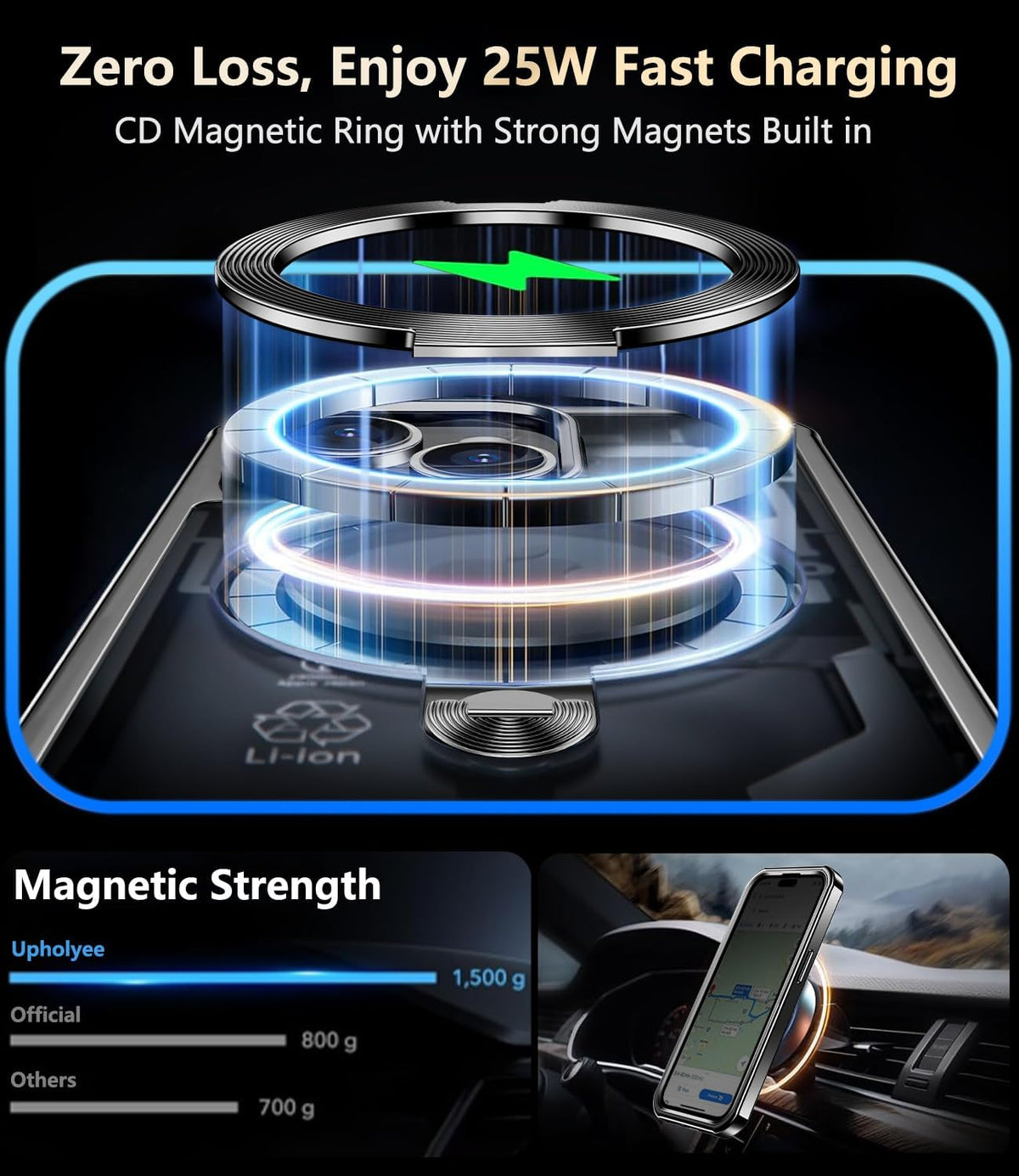 [360° Rotatable CD Stand & Built-in Privacy Screen Magnetic Case for iPhone 14 [Compatible with MagSafe & Full Signal] Mil-Grade Shockproof Full Body Anti-Spy Cover for 14-Black
