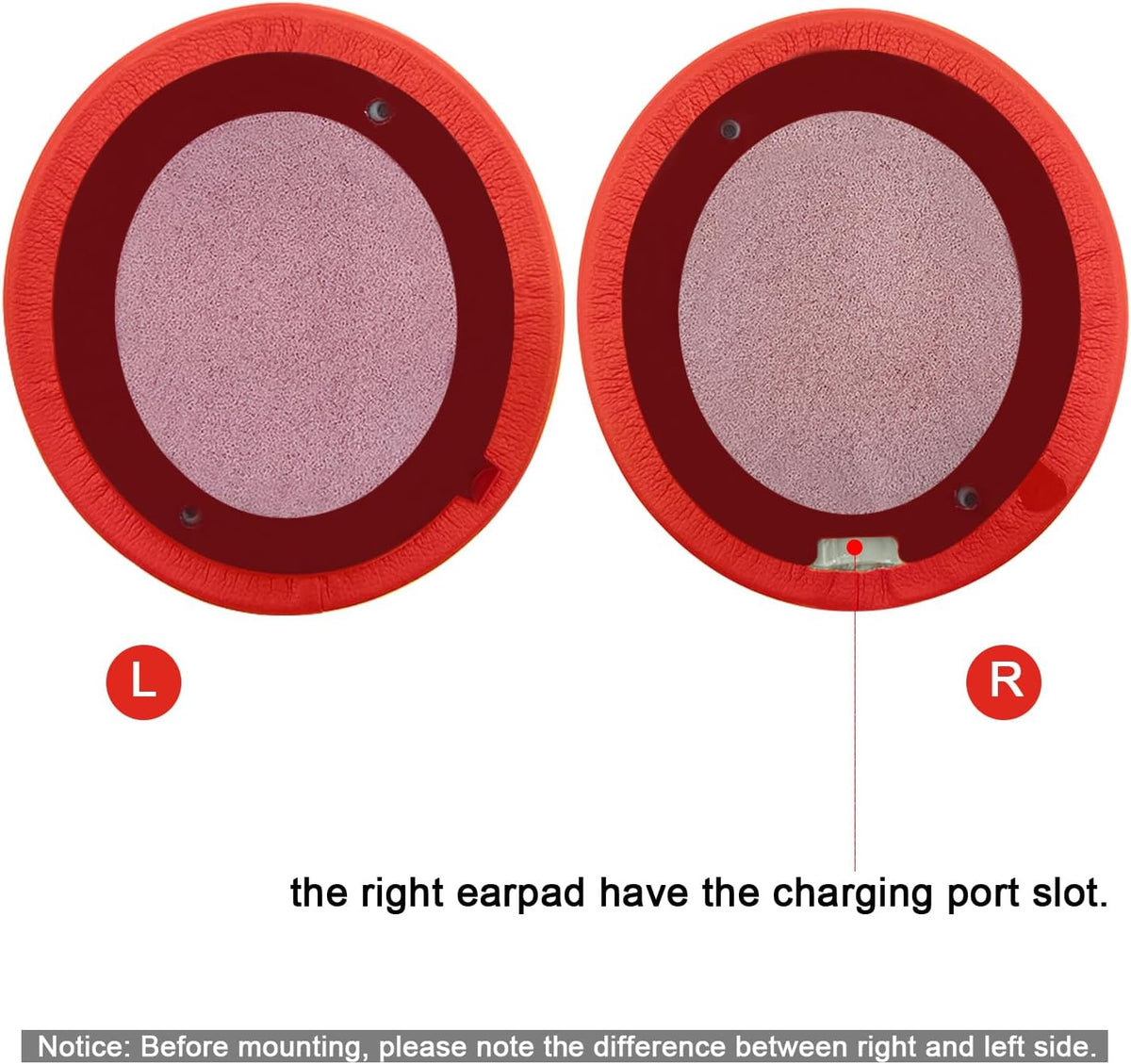 Replacement Ear Pads for Beats Solo 2 & Solo 3 Wireless On-Ear Headphones, Ear Cushions, Headset Earpads, Ear Cups Cover with Soft Protein Leather (Red)