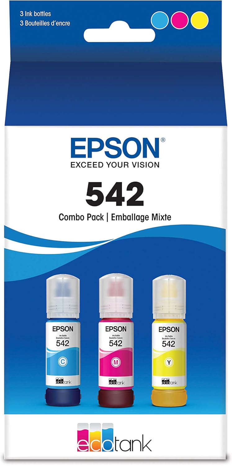 Epson EcoTank Pro ET-5880 Wireless Color All-in-One Supertank Printer & T542 EcoTank Ink Bottles (Black & White)