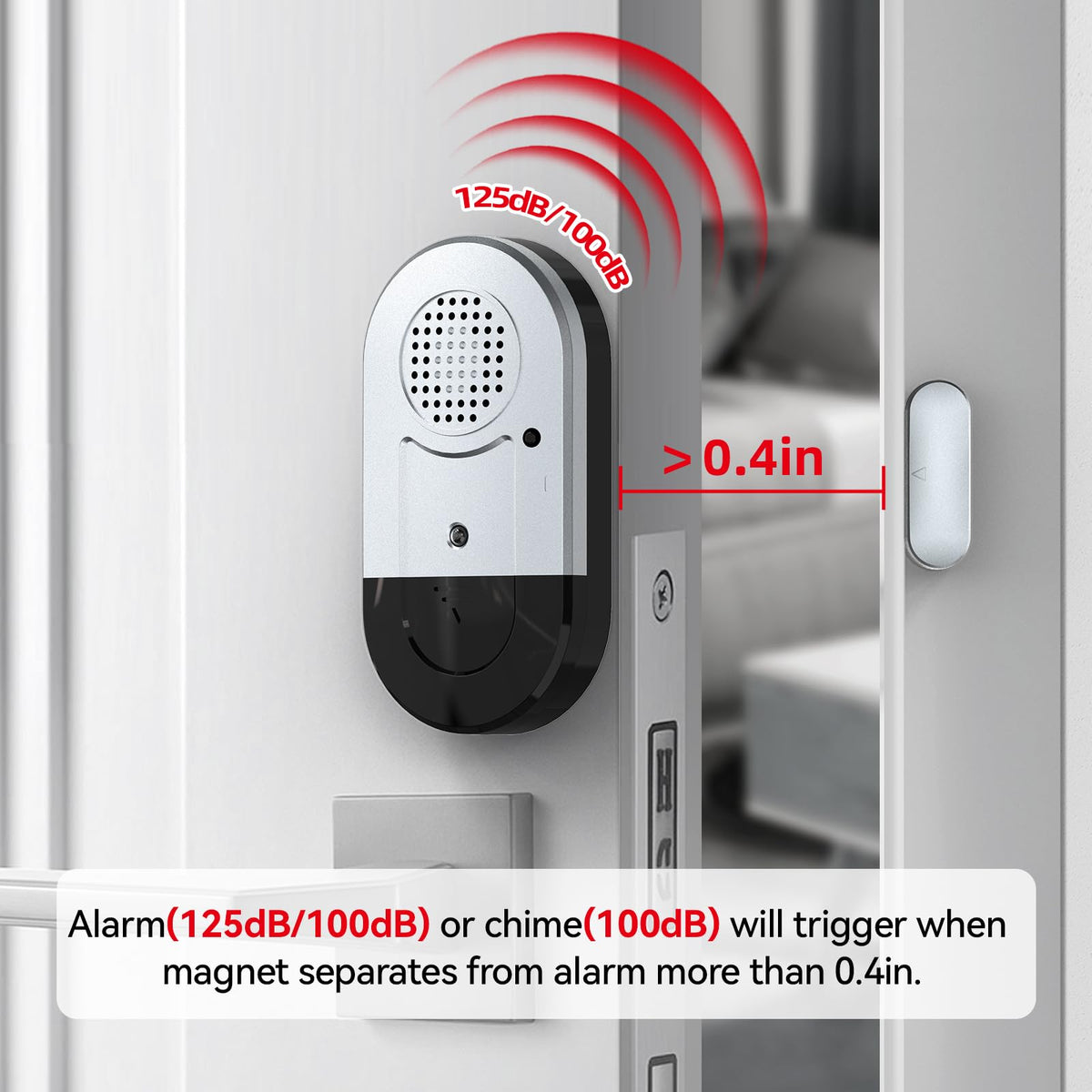 Sanjie Door Window Alarms - 5 Pack,125dB,Volume Control,Window Door Open Alarm Sensors for Kids Safety/Dementia/Pool,Wireless Sensors Keep Your Home