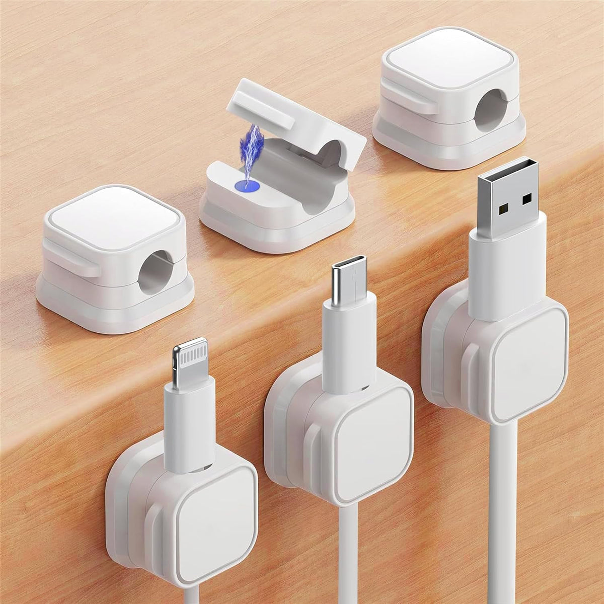 Generic 12 Pack (12) Magnetic Cable Clips [Cable Organizer] Cord Holder, Under Desk Cable Management,Rangrak Adhesive