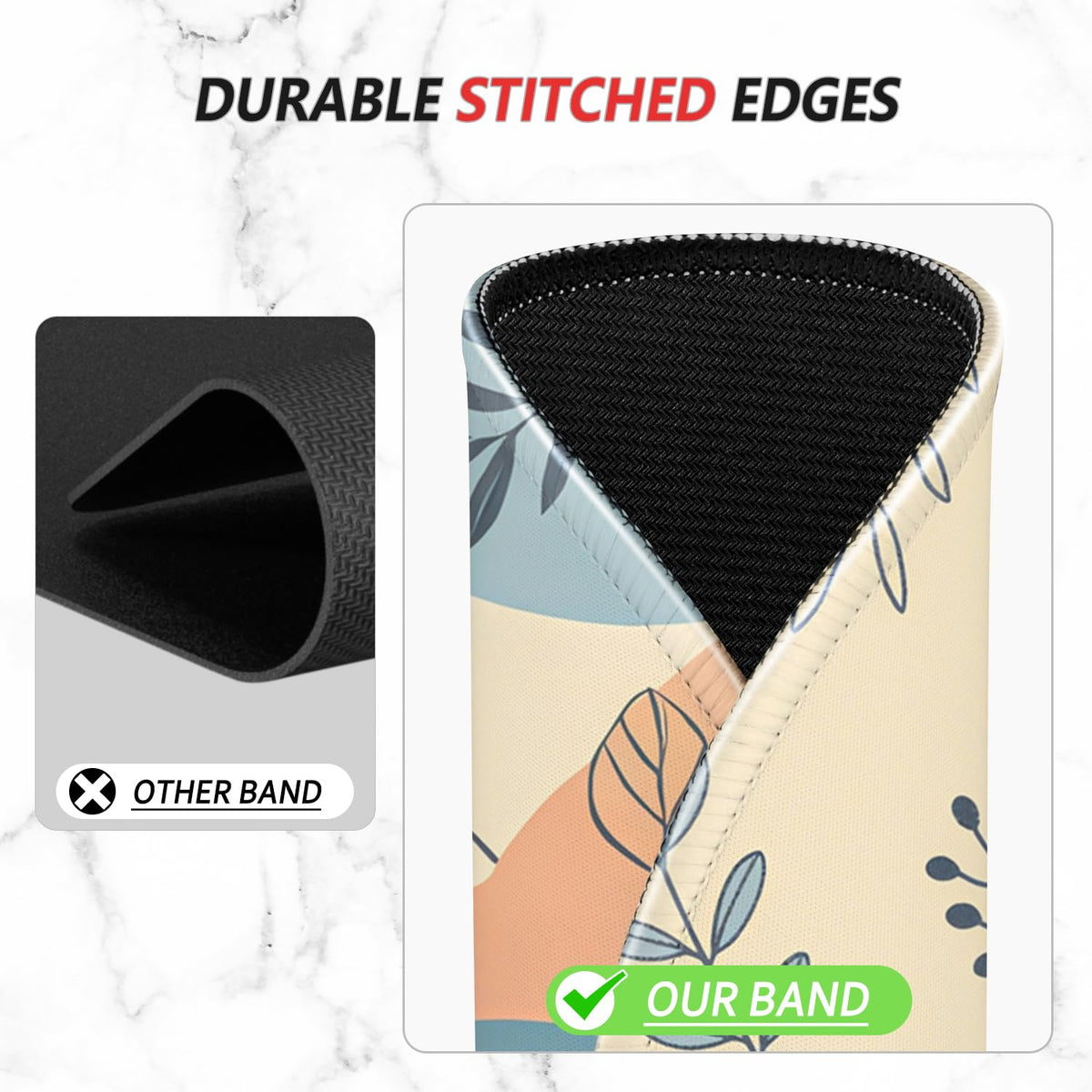 ITNRSIIET Mouse Pad Non-Slip Rubber Base Smooth Surface Stitched Edges Waterproof Durable Compatible with All Mice for Office & Gaming, Desk Accessory, Diameter 8.7 inch, VividFoliage