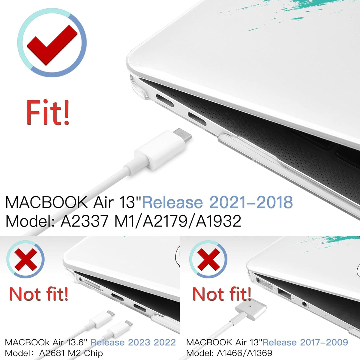 MEEgoodo for MacBook Air 13 inch Case 2021 2020 2019 2018 Released A2337 M1 A2179 A1932 with Touch ID, Plastic Hard Shell & Keyboard Cover Compatible with MacBook Air Case 13.3, Funny Giraffe