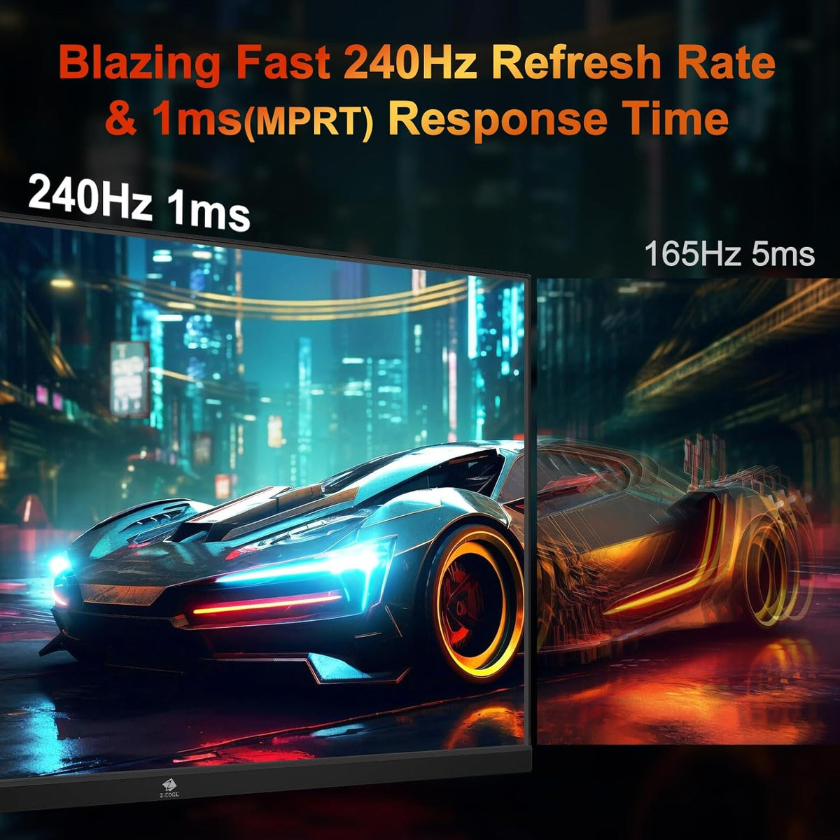 Z-Edge 24.5 inch 240Hz 165Hz 144Hz Gaming Monitor, FHD 1080p, MPRT 1ms, VA Monitor Gaming, 350nits, 16.7M Colors, 5000:1 Contrast, UG25I Frameless Bezel, DP x1, HDMI x2