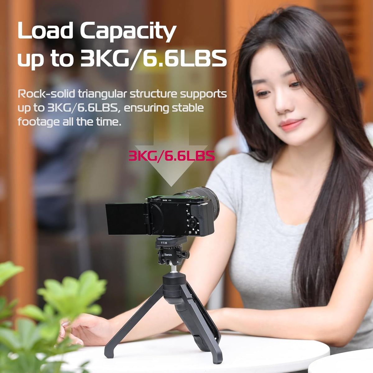 ULANZI TT38 Tabletop Mini Tripod for Camera, Uka F38 ClickOpen Flexible Travel Stand for Sony/Canon/Nikon/Fujifilm SLR DSLR, Pocket Vlogging Stand for Shooting Selfie Video