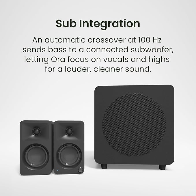 Kanto ORAMU 100W Powered Reference Desktop Computer Speakers with Bluetooth 5.0 and USB-C Input | Bi-Amplified | 100 Hz Automatic Crossover | Reference Quality Sound | Pair | Indigo