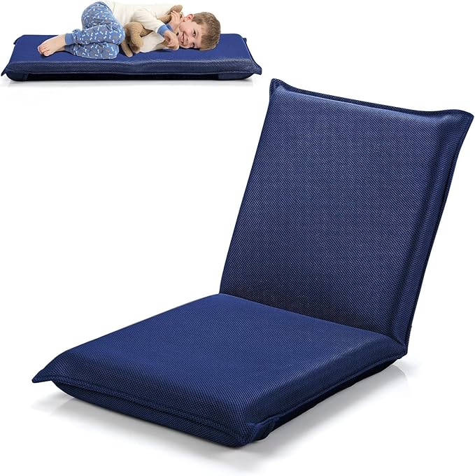SIMOE Floor Chair 6-Poistion Adjustable Floor Lazy Sofa Chair Video Gaming Chair with Back Support for Meditation Reading Watching TV Folding Padded Sleeper Bed