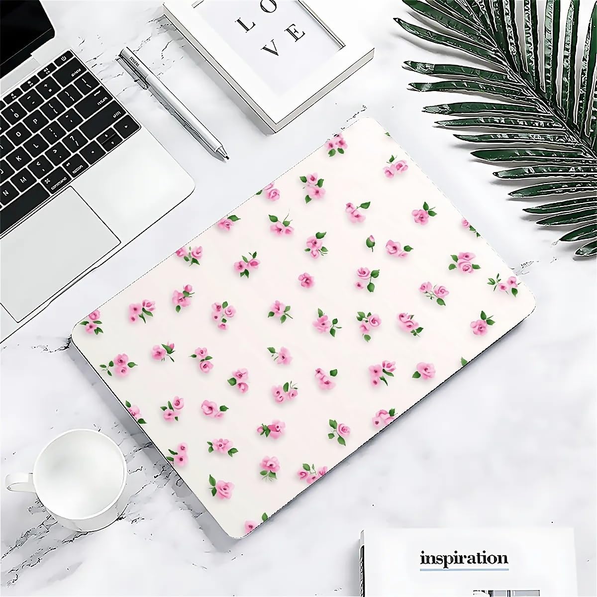 Compatible with MacBook Air 13.3 13.6 Inch Case 2022 2021 2020 2019 Plastic Hard Shell Case Cover,13.6 Air (A2681) M2 2022, Pink Rose