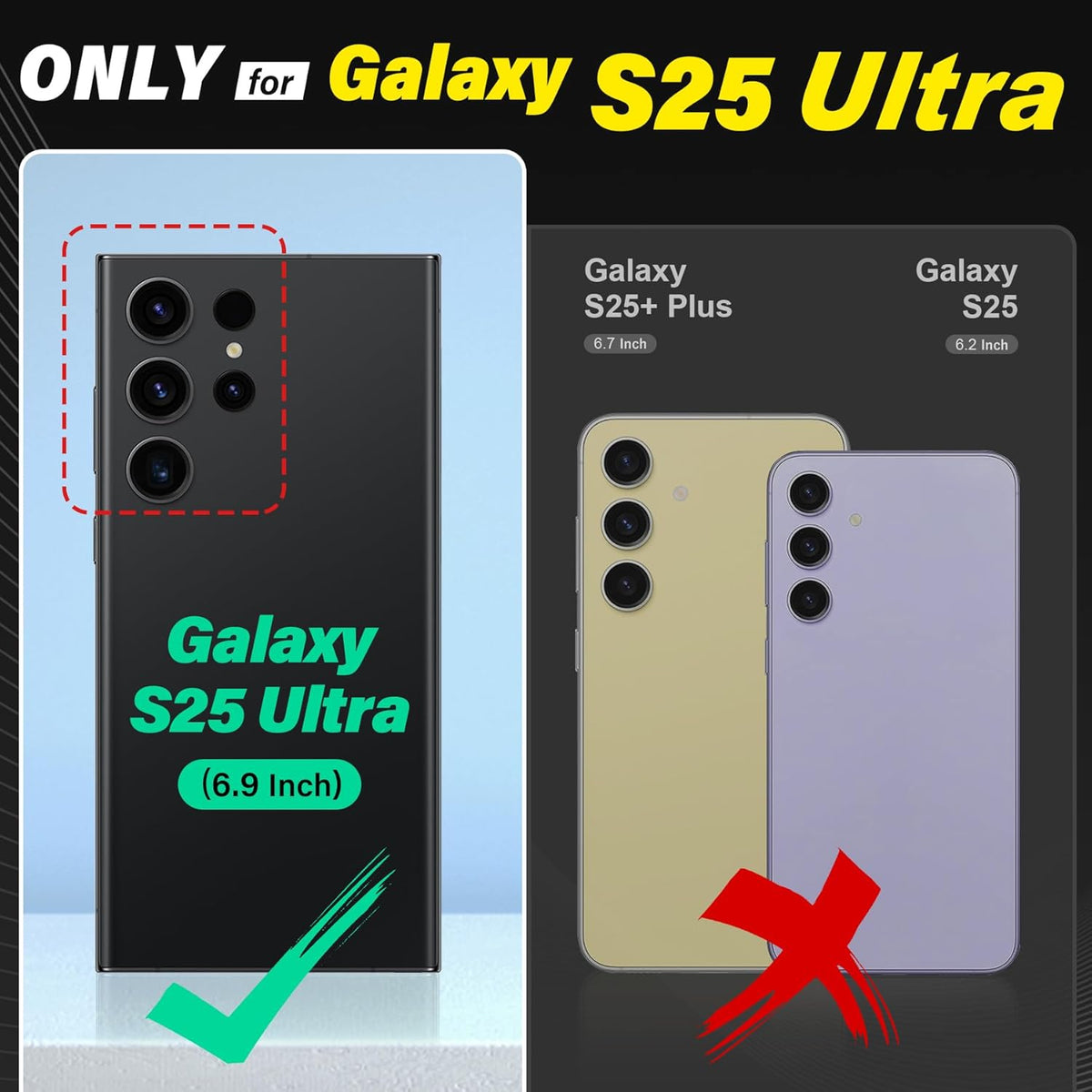 TUCCH Wallet Case for Galaxy S25 Ultra, [Removable] 2 in 1 [Wireless Charging] Wrist Strap RFID Blocking 4 Card Holders Magnetic Detachable Stand PU Leather Cover for Galaxy S25 Ultra, Textured Black