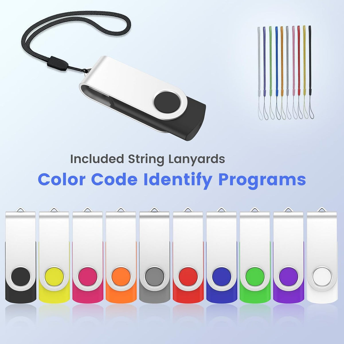 ABLAZE 2GB USB Flash Drive 100 Pack, USB 2.0 Thumb Drives Bulk Memory Sticks Pendrives 100PCS (Mixcolors)