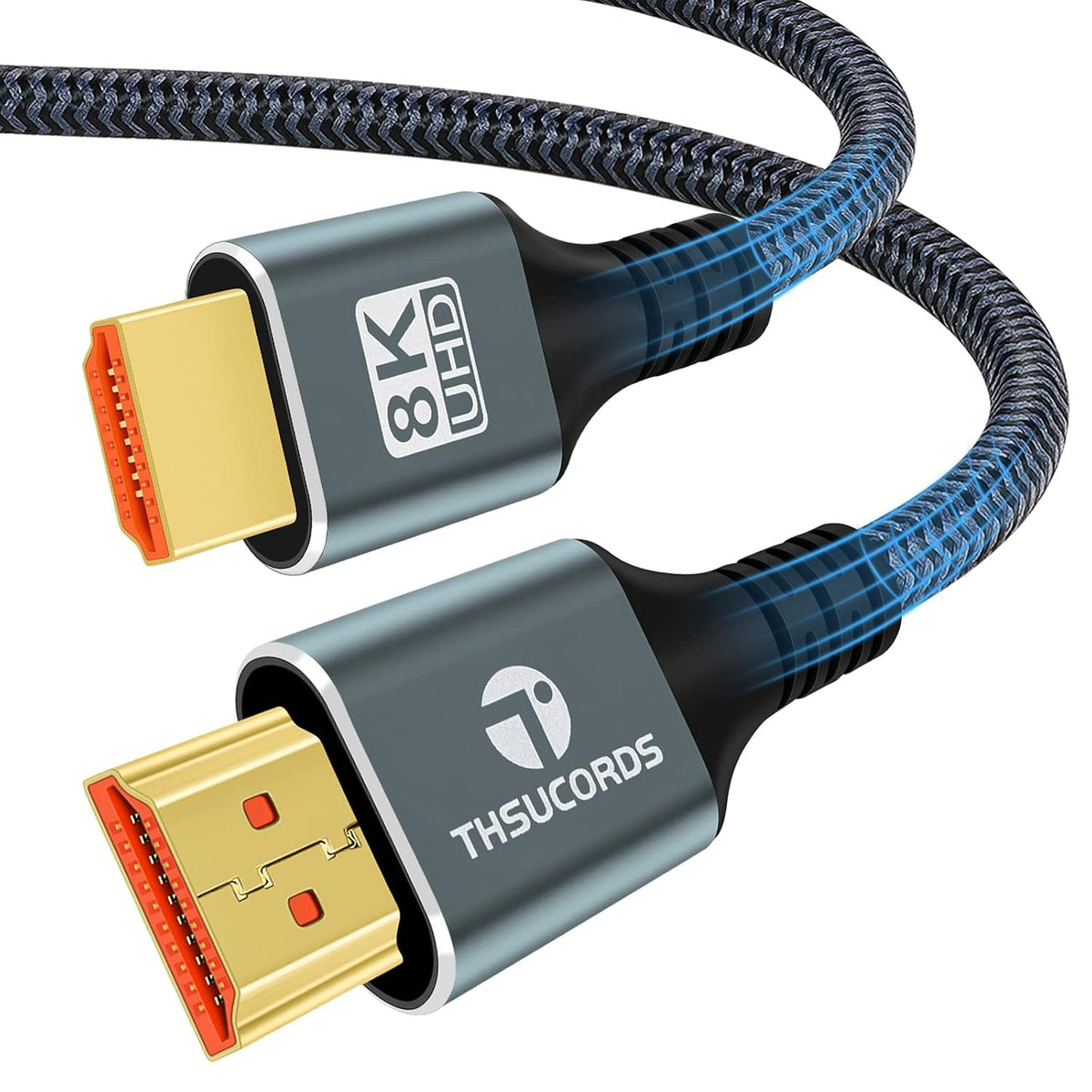 8K 4K 3.3FT, 2.1 8K@60Hz, 4K@120Hz 144Hz 48Gbps TV/PS5/HDTV/Blu-ray Thsucords HDMI Cable High Speed Braided HDMI