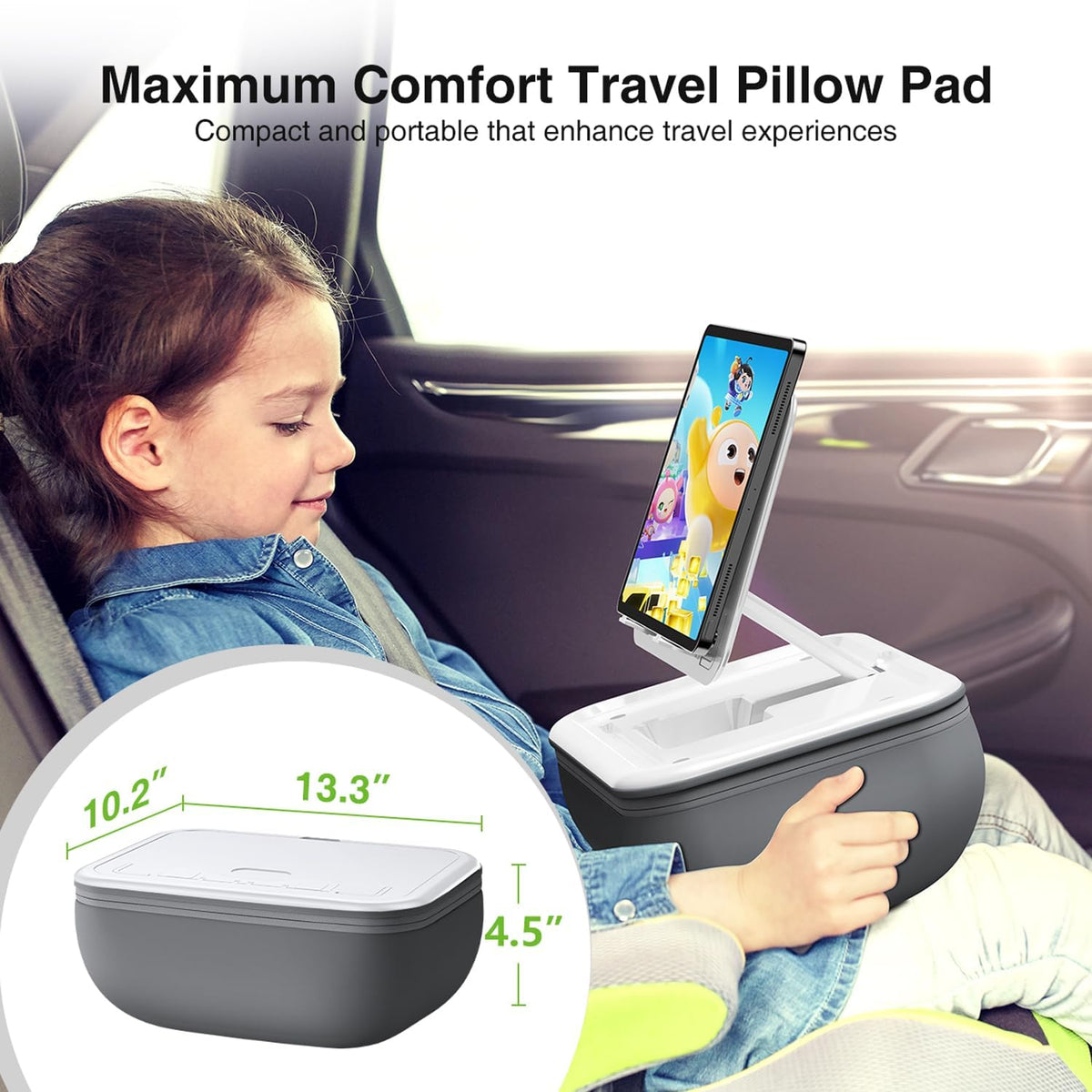 elitehood 4-15.6'' Adjustable iPad Pillow Stand for Lap, Soft Cushion Lap Beanbag Tablet Pillow Stand, Tablet Holder