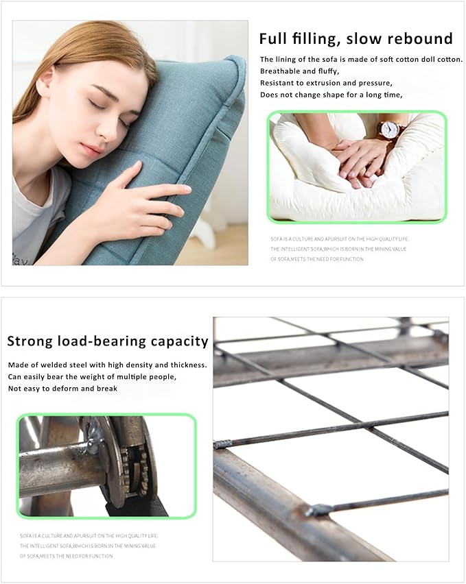 Adjustable Floor Gaming Chair High Back Lazy Sofa Sleeper for Game Recreation Room 360° Swivel Adjustable Backrest Soft Cushion.Khaki