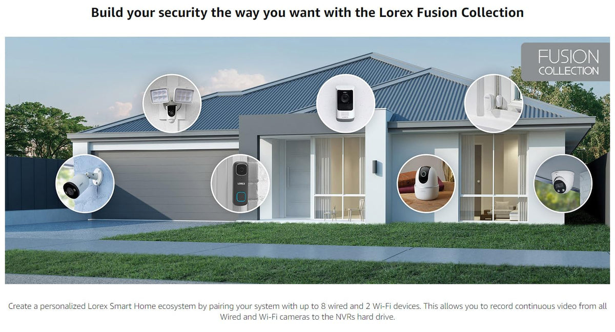 Lorex N843A82 4K 8-Channel 2TB Network Video Recorder (NVR) with Smart Motion Detection, Voice Control and Fusion Capabilities