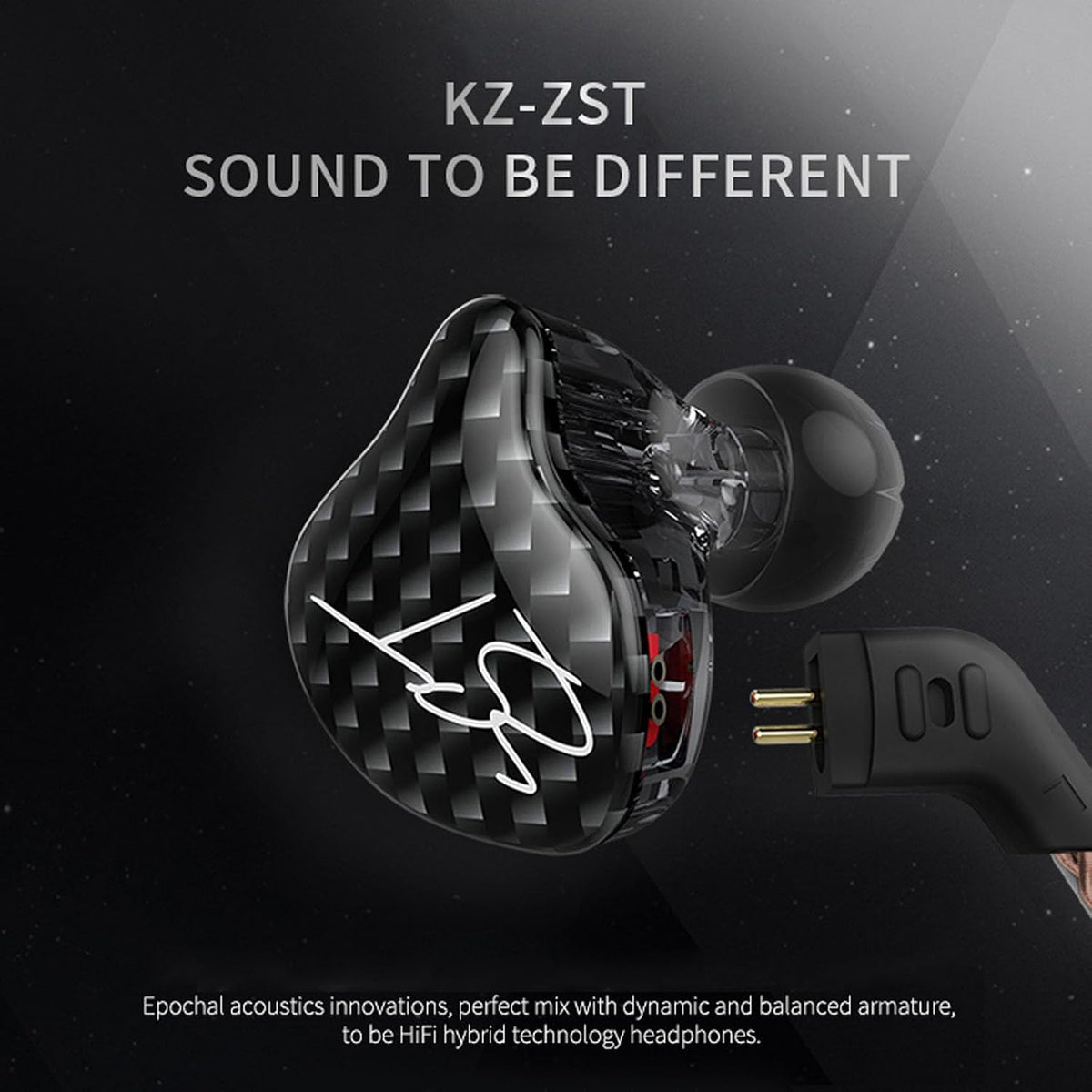 3.5mm 0.75mm 1BA 1DD Mp3 ASHATA Monitor Earbuds in Ear Monitor Headphones with Detachable Cable Right Angle Plug Pin