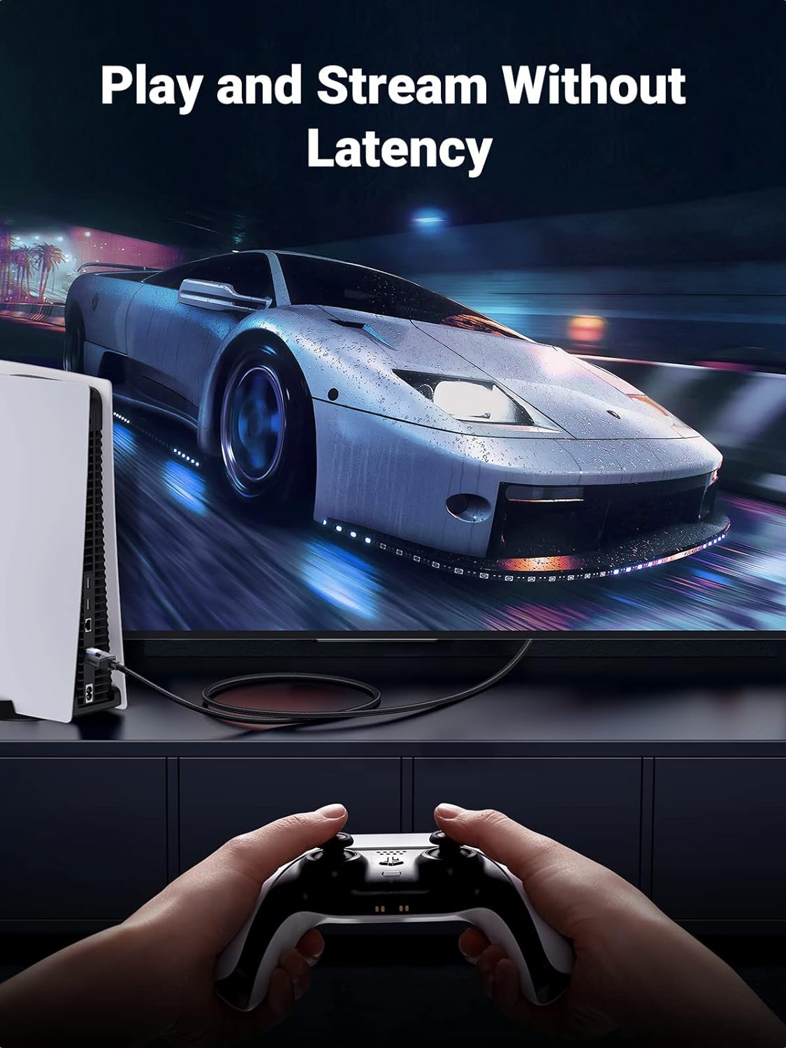8 6FT, 40Gbps 2000Mhz Cat8 RJ45 PS5 PS4 PS3 6FT UGREEN Cat Ethernet Cable High Speed Braided Network Cord Shielded