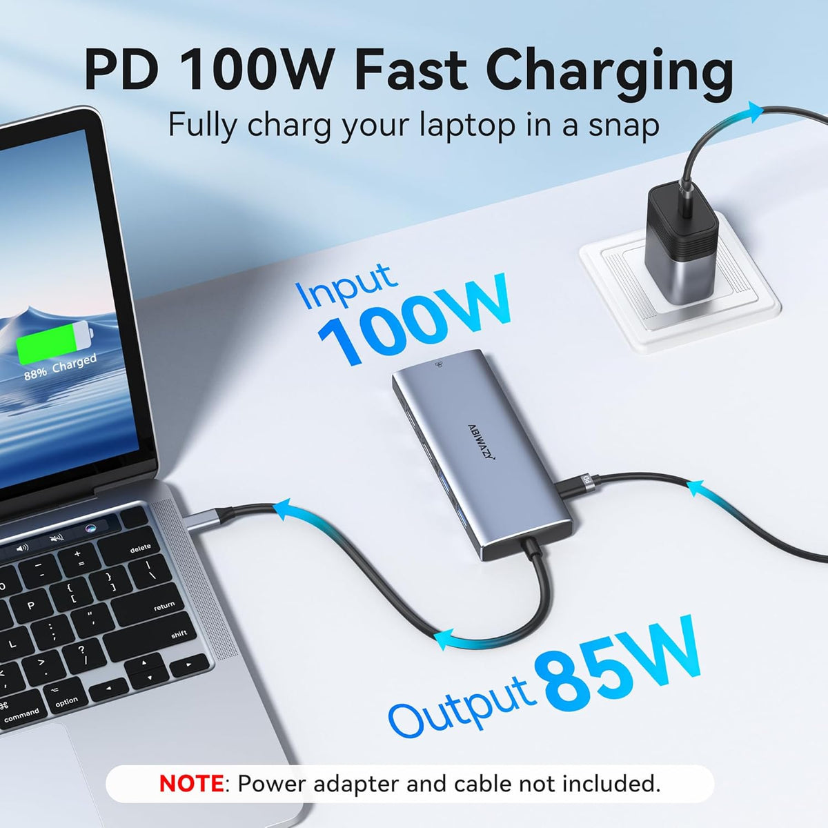 USB C Hub Adapter for MacBook Pro Air,10 in 1 USB C to USB HDMI Ethernet Hub Mac Dongle Accessories Converter for laptops (4K@60Hz HDMI+Ethernet+4USB+1USB-C Data Port+SD/TF Card Reader+100W PD)