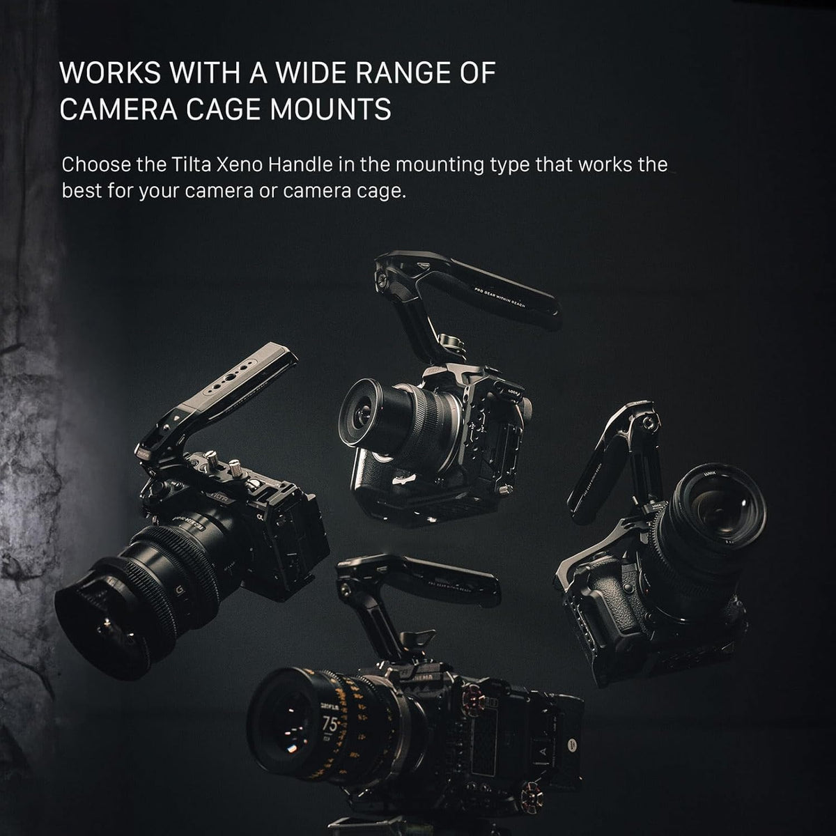 Tilta Xeno Top Handle for Filmmakers & Cameras- Black | Aluminum Alloy and Silicone Build | 1/4″-20 Threads w/Locating Points | Safety Release Pin | Comfortable Handling (1/4"-20 w/Locating Pins)