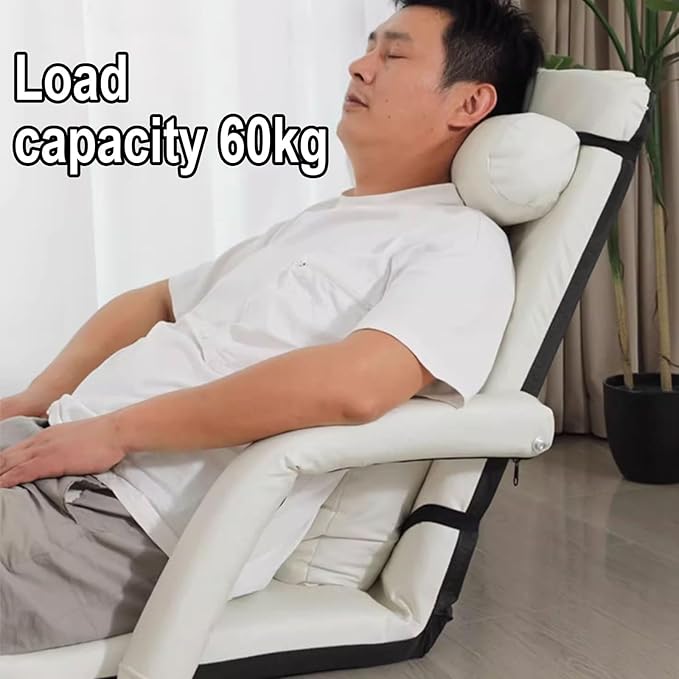 Gaming Floor Chair with Arms Backrest 6 Adjustable Positions Indoor Chaise Lounger Bed Clean with One Wipe with Headrest and Lumbar Support Multi-Color(Green)