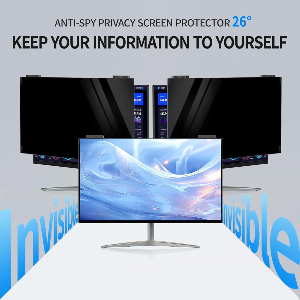 Magnetic Computer Privacy Screen 23.6 inch, Hanging Privacy Screen for Computer Monitor for 16:9 Frameless Monitor, Acrylic Eye Protection Anti Glare Blue Light Computer Screen Privacy Filter