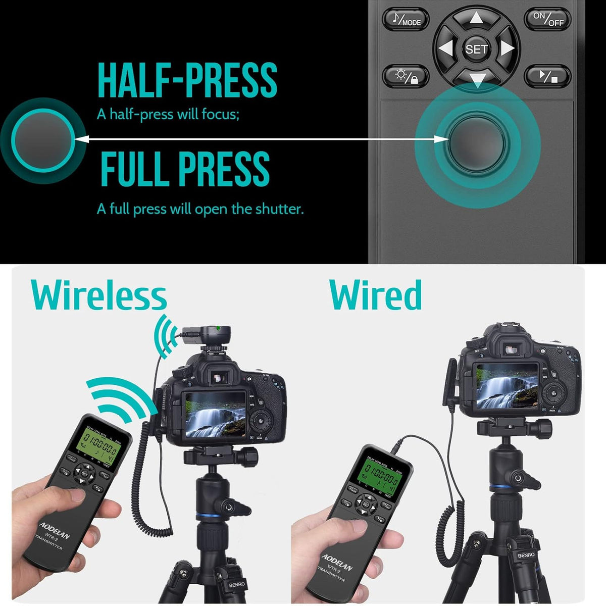 Compatible with Canon Wireless Shutter Remote - Intervalometer and Timer (EOS R5, 10D, 6D, 1D, 1Ds, 1D Mark IV, 1D Mark II)