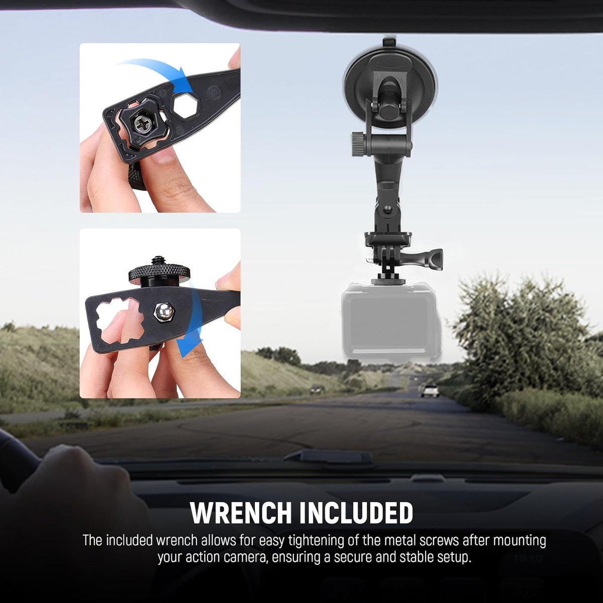 NEEWER Action Camera Tripod Mount Adapter with 1/4"-20 Screw Aluminum Alloy Accessories Compatible with Insta360 X5 X4 X3 GoPro Hero 13 12 DJI Osmo Action 5 Pro 4 3 AKASO APEMAN, GP-81