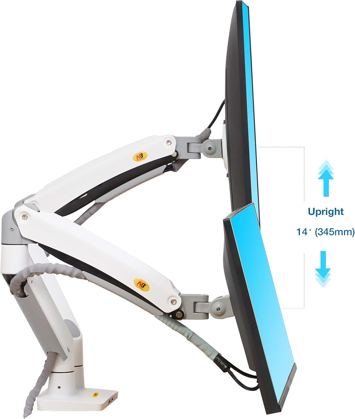 NB North Bayou Dual Monitor Desk Mount Stand Full Motion Swivel Computer Monitor Arm Fits 2 Screens up to 32'' with Load Capacity 6.6~26.4lbs for Each Monitor G75-W