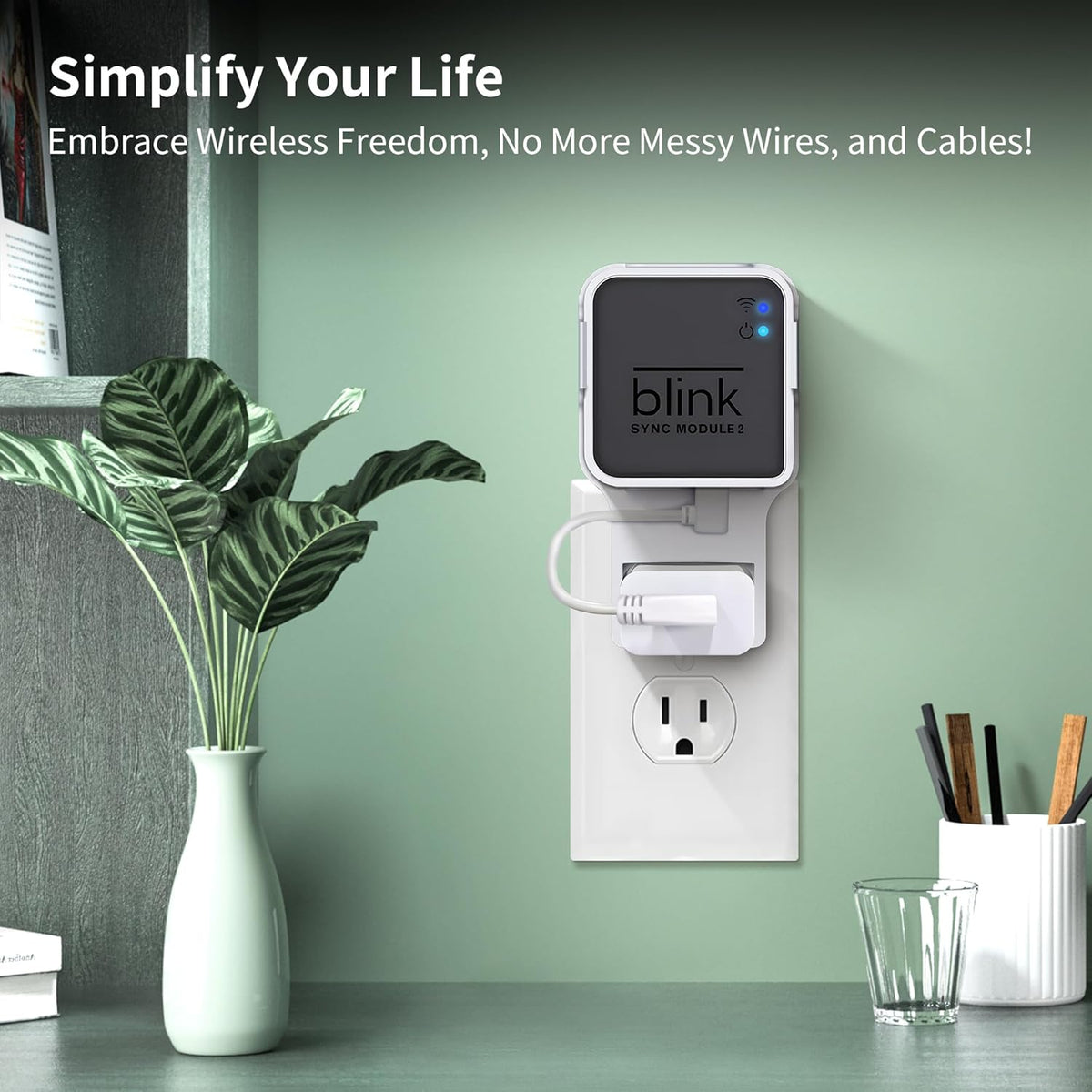 256GB USB Flash Drive & Wall Mount for Blink Sync Module 2 with Short Cable – Declutter, Save Space, and Effortlessly Enhance Security (2 Pack)