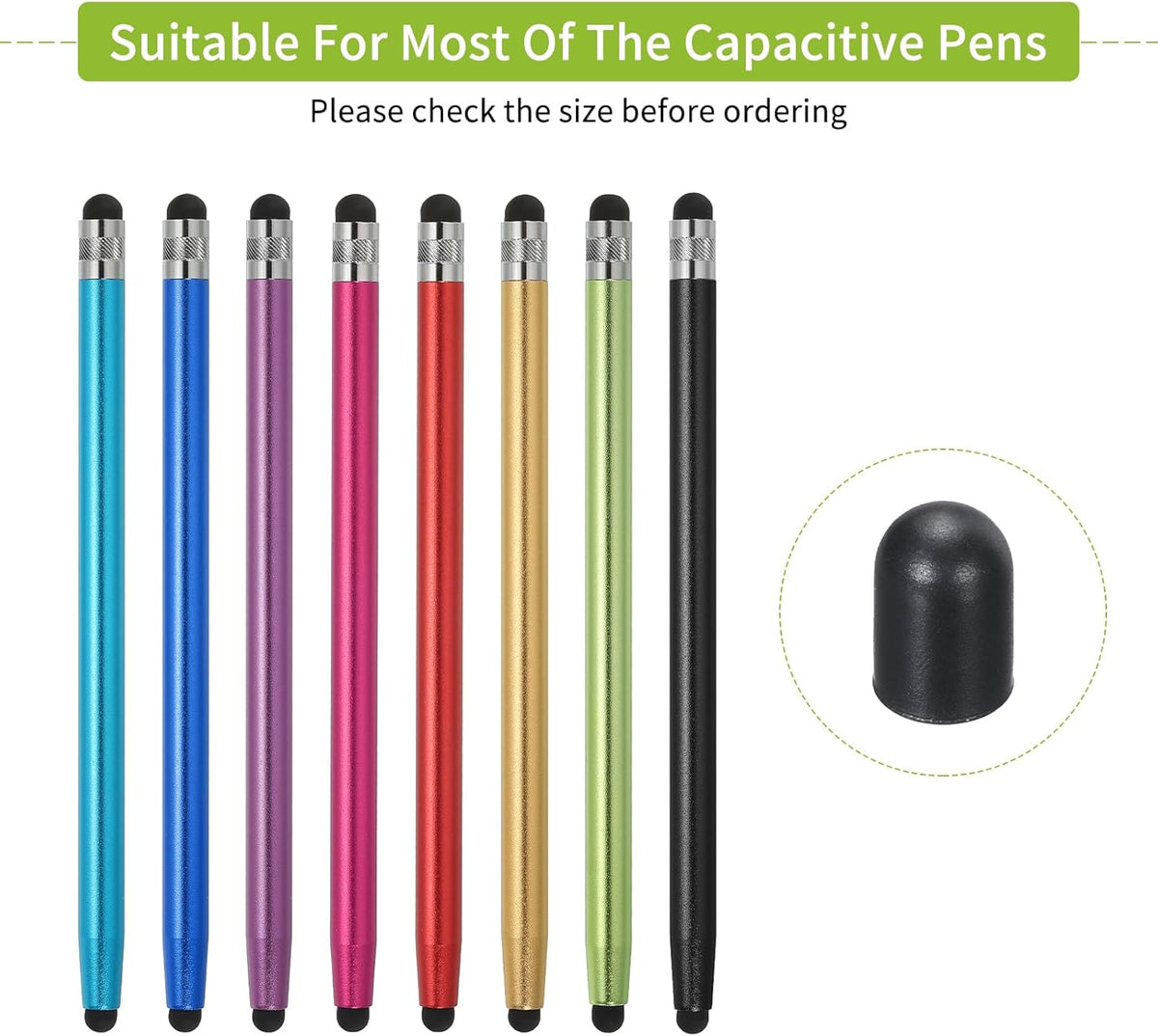 MECCANIXITY 20pcs Replacement Stylus Pen Tips 4.5mm Conductive Capacitive Touch Screen Pens Tips Silicone Rubber, Black