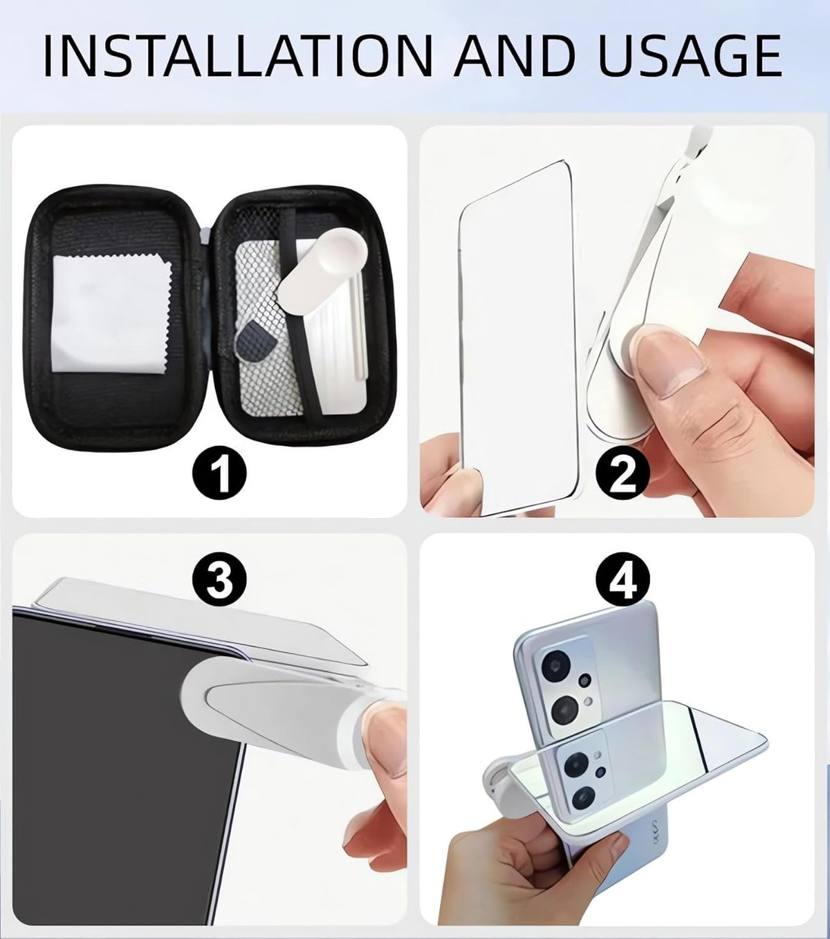 2024 Smartphone Camera Mirror Reflection Clip Kit -【New Version】 Smartphone Selfie Reflector, Adjustable Mobile Phone Reflection Camera Clip, Mirror Reflection Phone Clip for All Phones (1PC-White)