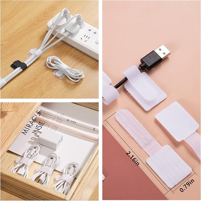 DRIVUU White Cable Management Organizer Kit 4 Cable Sleeve Split 311Pcs